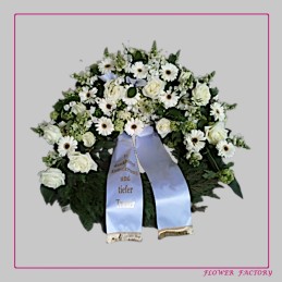 Funeral wreath, white