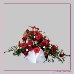 Funeral arrangement, red